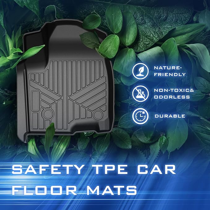Floor Mats for 2019-2024 2025 Chevy Silverado 1500/GMC Sierra 1500 & 2020-2025 Chevrolet Silverado/Sierra 2500/3500 HD Crew Cab, Fit for 2nd Row with Underseat Storage Box, Front Bucket Seat