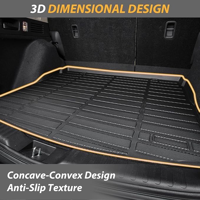 AIPOIL® Floor Mats & Cargo Liner Set for 2022-2024 2025 Toyota Corolla Cross FWD (Not for Hybrid) All Weather Protection TPE Anti-Slip Automotive Full Set Accessories - Black
