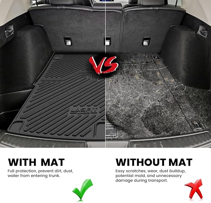 LASFIT Trunk Mat for Acura RDX 2025 2024 2023 2022 2021 2020 2019, All Weather TPE Cargo Mats Custom Fit Cargo Liner Front & Rear Trunk Liner, Black, Easy to Clean