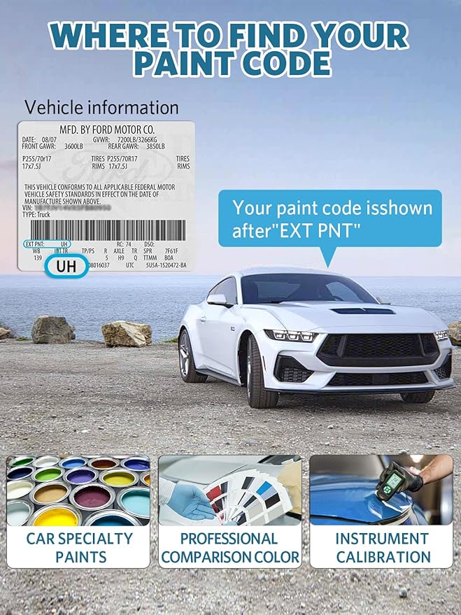 Iconic Silver Metallic(JS/M7432A) Touch Up Paint for Ford, Car Paint Scratch Repair Remover Pen Color Exact Match, Quick and Easy Fix Automotive Chips and Nicks Scuff
