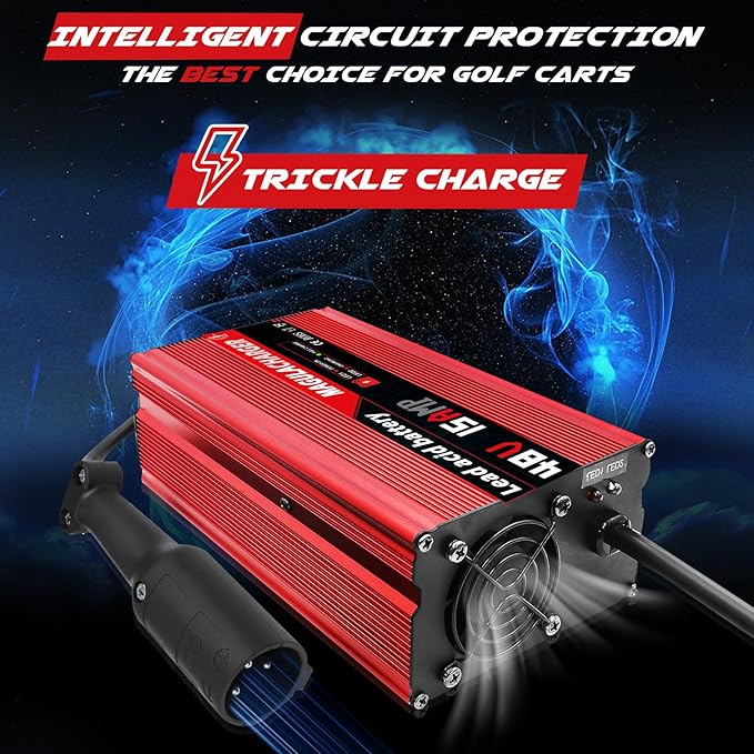 Magula 48 Volt 15 Amp Golf Cart Battery Charger for Club Car DS&Precedent,with Trickle Charge,Only 5 Lbs, 4-6 H Full Charge,Replace Club car Charger 48 Volt