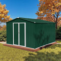 10' x 8' XL Outdoor Storage Shed, Sturdy Metal Building w/Lockable Doors for Garden, Backyard, Poolside and Lawn, Green