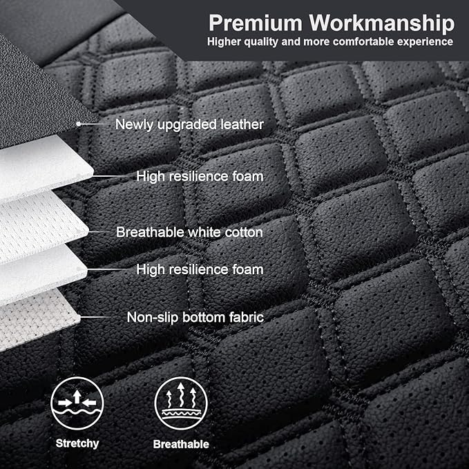 GIANT PANDA Customized Rear Car Seat Covers for Jeep Wrangler 4 Door JL Sahara Sport Rubicon Unlimited Willys 2018 2019 2020 2021 2022 2023 2024 2025 Without Rear Cup Holder,Faux Leather,(Black)
