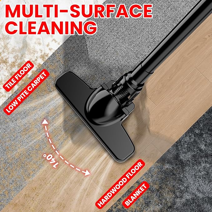 Cordless Vacuum for Milwaukee M18 Battery, 5 in 1 Handheld Electric Vacuum Cleaner with 500W Powerful Motor, 46 CFM Portable Hand Vacuum with 2 Filtration HEPA for Home, Floor, Carpet, Car (Tool Only)