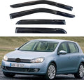 KPY Window Visor Compatible with Volkswagen (VW) Golf MK6 Hatchback 2010-2014, 4PC Rain Guard Side Window Vent Deflectors Tape-On Mugen Style, 2010 2011 2012 2013 2014
