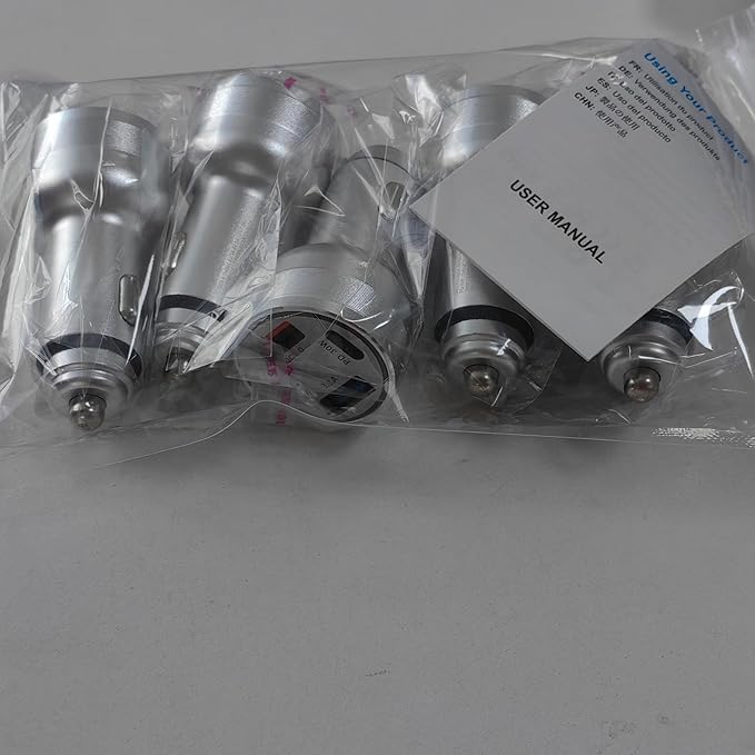 65W Car Phone Charger USB C, 5 Pack 4-Port Cigarette Lighter Adapter, 12V USB C Fast Car Charger Type C Car Adapter, Car Accessories for iPhone 16E 16 15 14 13 12 Pro Max,Galaxy,Pixel,iPad,Android