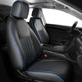 Seat Covers for Honda Civic Sedan EX-L, EX-T, EX, Touring, LX-P, Sport 2016 2017 2018 2019 2020 2021, Faux Leather Car Seats Cover Full Set(Rear Row 40/60 Split & Folding Backrest)-BlackBlue