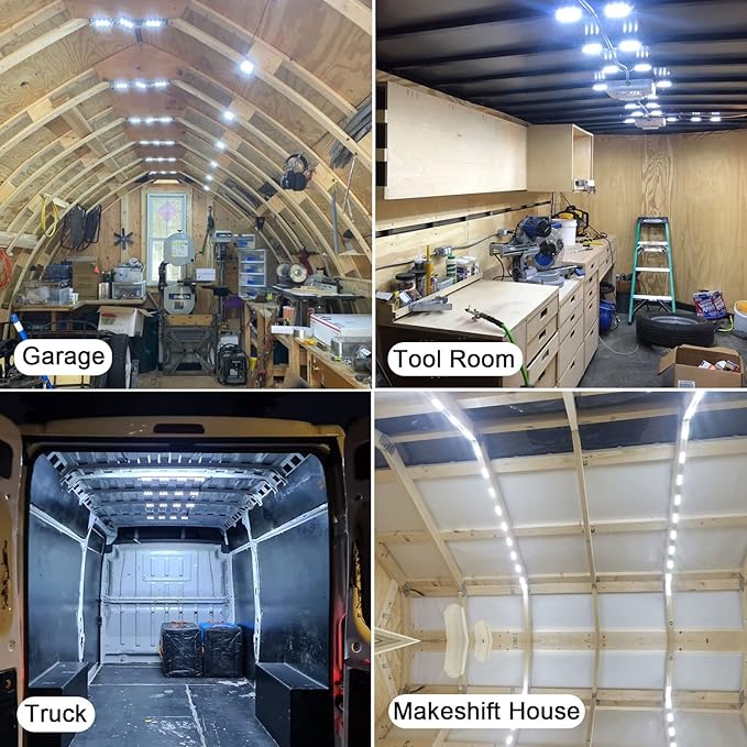 Linkhood 120 LED Van Interior Light, Car White LED Ceiling Lights Kit, Super Bright Lighting Dome Lamp for Van RV Truck Auto Vehicle Boat Caravan Trailers Lorries Cargo Transit Bus Camper