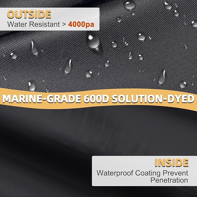 600D ATV Cover, Waterproof & Windproof 4 Wheeler Covers Outdoor Storage, Heavy Duty Quad Wheeler Cover Accessories Fit for Polaris Suzuki Honda, 85" L x 50" W x 42" H, Black