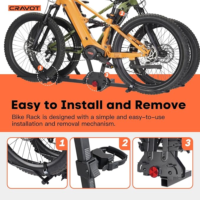 MagRack F2 Bike Rack, 200 lbs Electric Bike No Installation Bike Carrier for 2 Bike, Foldable Bike Racks for Tow Hitch 2'' Receiver Cars Trucks SUVs Minivans RV, Trailer
