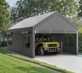 Walsunny Carport, 10x20 ft Heavy Duty Carport Canopy with Roll-up Windows, Portable Garage with Removable Sidewalls & Doors, Car Canopy with All-Season Tarp for Car, Truck, Boat