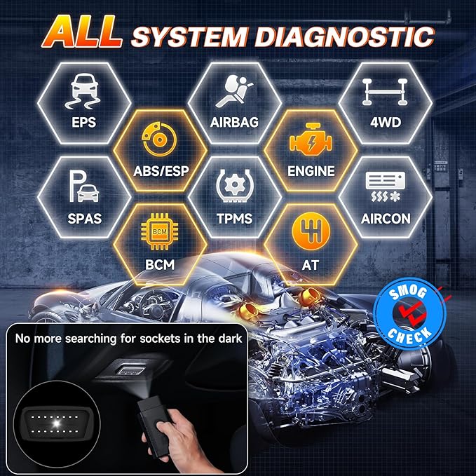 FOXWELL NT809BT Bidirectional Scan Tool, OBD2 Scanner Diagnostic Tool with 30 Maintenances, All System Code Reader for Cars and Trucks, Wireless Automotive Diagnostic Tools, FCA Support, 3-Year Update