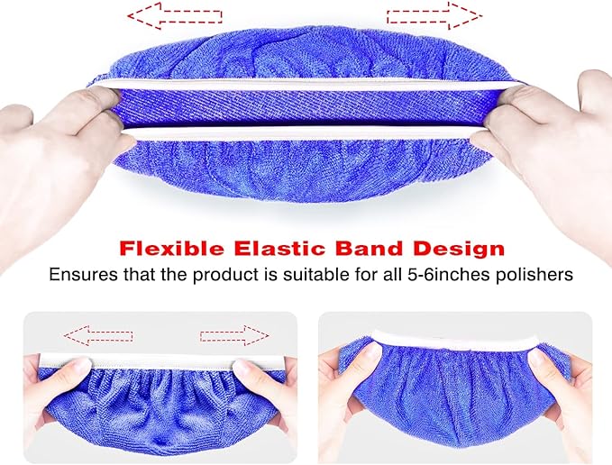 5 to 6 Inch Car Polisher Pad Bonnet, 15Pcs Car Polishing Bonnet Buffing Pads, 10*Microfiber+5*Woollen