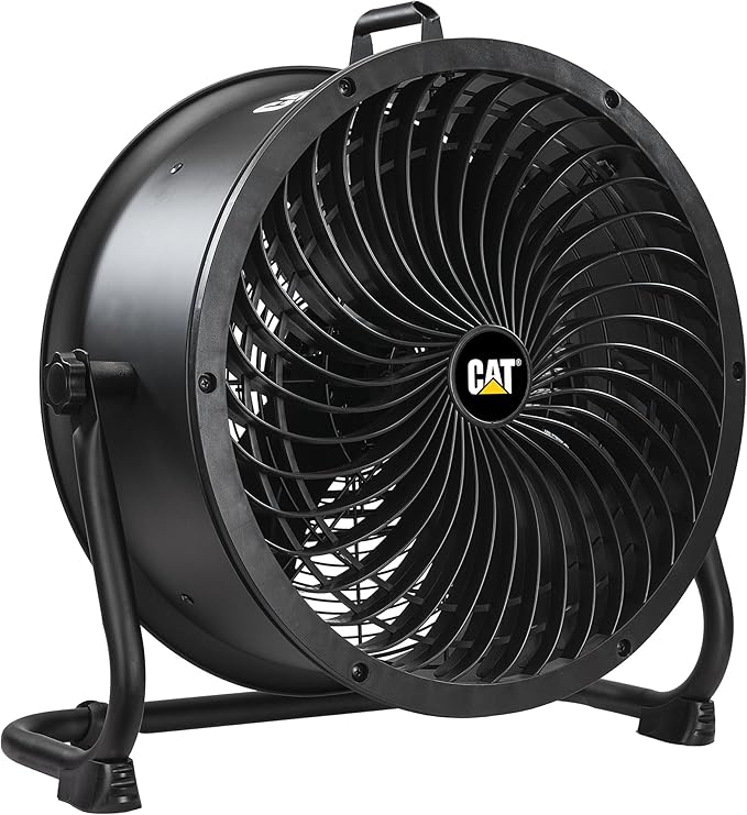 CAT by CATERPILLAR HVD-18AC - 18-inch High-velocity Drum Air Circulator Fan with 360-degree Pivoting Head and Dual Ball Bearing 4-speed Motor, Black…