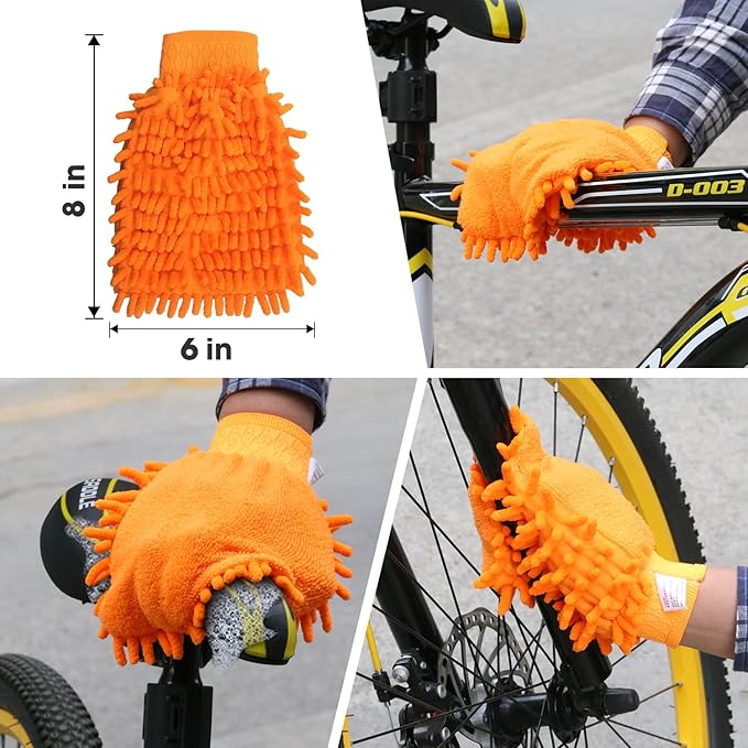 7pcs Bicycle Bike Cleaning Tools Set, Bike Clean Brush Kit Suitable for Mountain, Road, City, Hybrid, BMX and Folding Bike