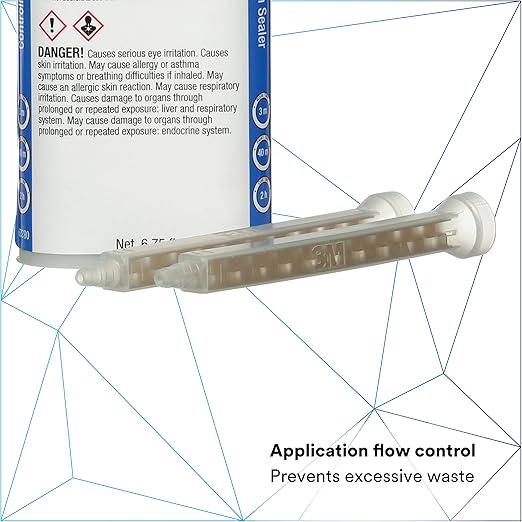 3M Controlled-Flow Seam Sealer, 08329, Solvent Free, Weather Resistant, Torsional Stress Flexability, 200 mL/6.75 fl oz Cartridge