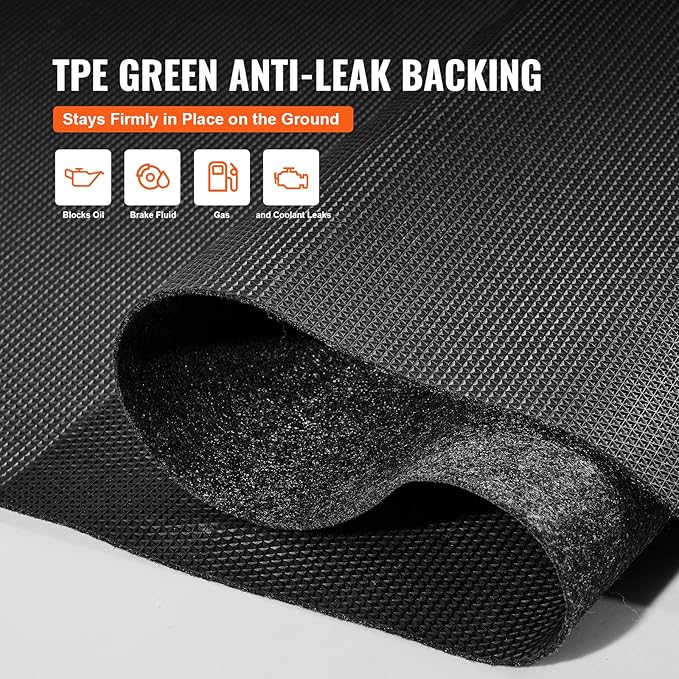 VEVOR Garage Floor Mat, 7.5'x20' Waterproof Protection from Water,Snow, Rain,Mud and Oil for Cars, Non-Slip Heavy Duty Containment Mat with TPE Anti-Leak Backing & Easy to Clean & Cuttable
