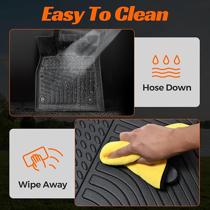 DrCarNow Floor Mats for Audi Q5/SQ5 2018-2025, All Weather Car Floor Mats for Audi SQ5 & Q5 Accessories Cargo Liner Trunk Liner Custom Fit TPE 4-Piece Black 2025 2024 2023 2022 2021 2020 2019 2018
