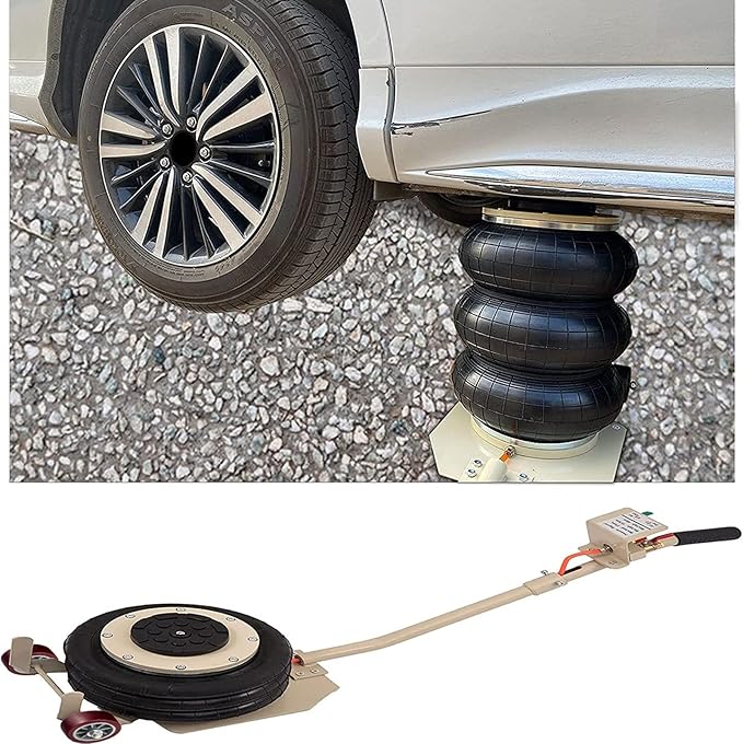 CXRCY 3 Ton Air Jack for Cars & Trucks - 6600LBS Capacity Pneumatic Airbag Jack with Long-Handle, Fast Lifting up to 16 Inch for Cars,Trucks (White Triple Bag Air Jack)