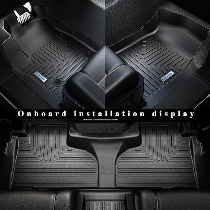 Floor Mats for 2021-2024 2025 Chevrolet Suburban 7 Seats (2nd Row Bucket Seats)（not fit 8 Seats）/ GMC Yukon XL(Only XL) & Trunk mat TPE Floor Liners & Cargo Liner for Chevy