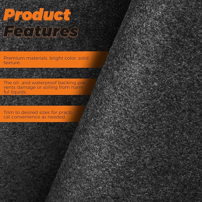 Oil Spill Mat (36" X 60") - XL Garage Oil Drip Mat for Driveway - Additional Insurance to Prevent Oil Drain Pan Spills - Reusable, Washable, Waterproof Backing, Under Car Oil Leak Absorption Mat