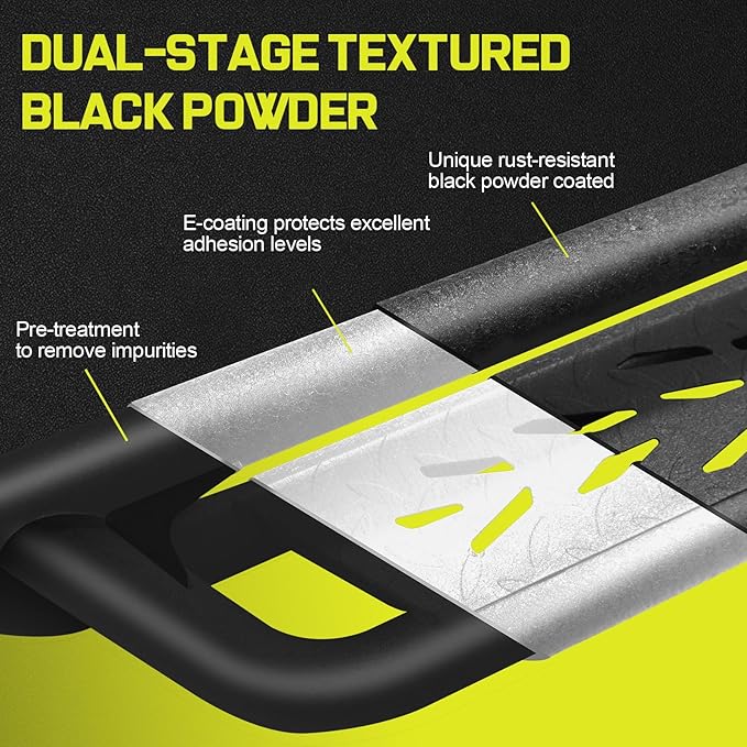 BINARY STAR Running Boards Compatible with Vehicle 2022-2025 Toyota Tundra CrewMax Cab. 6 Inch Tundra Step Bars Carbon Steel Nerf Bars, Bed Access Side Steps Step Rails.