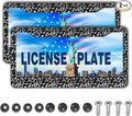 License Plate Cover for Car Black and White License Plate Frames Music Musical Note Aluminum Metal Car Accessory 2 Pack with Screw Covers Set