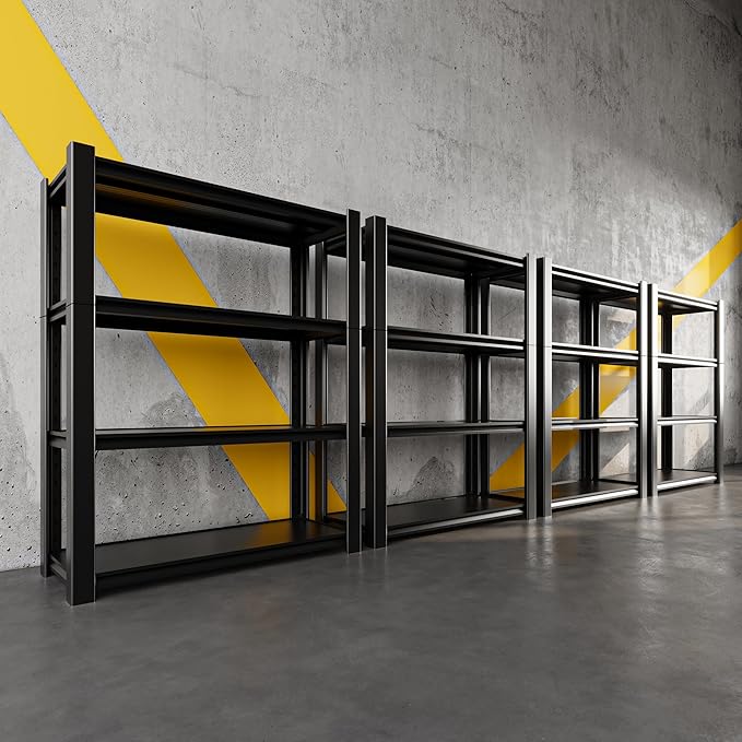 60" H x 40" W x 20" D 4-Tier Heavy Duty Garage Shelving Unit, 2000 LBS Capacity Metal Storage Rack,Adjustable Steel Shelves for Garage, Warehouse, Basement, Pantry, Workshop.4 Pack