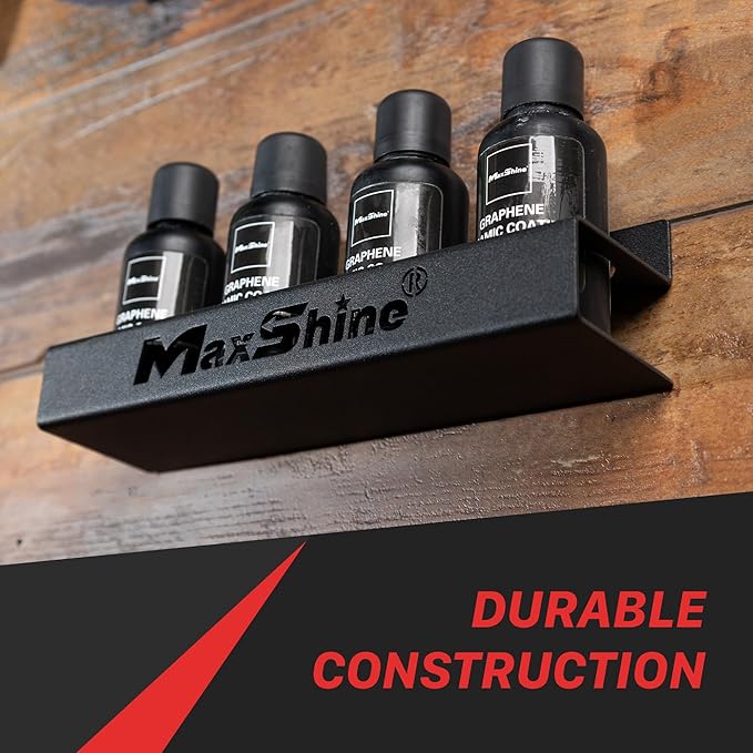 Maxshine Universal Detailing Ceramic Coating Holder - Holds 4 Bottles (50-100ml), Sturdy & Lightweight Organizer, Easy Wall Mounting, Premium Auto Detailing Accessories for Garage & Mobile Use