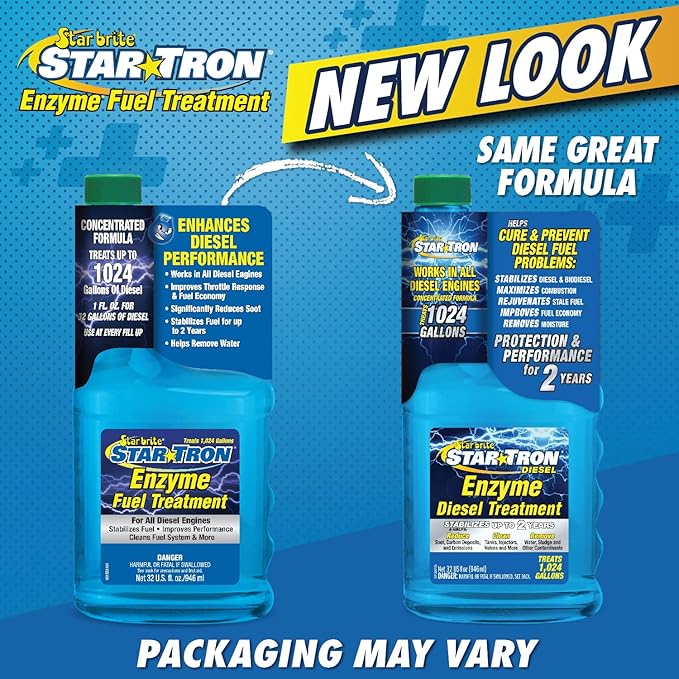 Star Tron Super Concentrated Diesel Formula - Enzyme Fuel Treatment for Enhanced Engine Performance - 1 Oz Treats 32 Gallons - Stabilize & Rejuvenate Diesel, Biodiesel & All Regular Gasoline