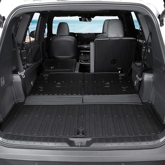 Floor Mats for 2024 2025 Lexus TX, Cargo Liner with Backrest Mat, All Weather TPE Full Mat Set for 2025 TX350 TX500 TX550+ Accessories