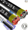 Garage Door Torsion Spring Set, Pair of 2" Electrophoresis Coated Garage Door Springs Replacement with 2 Non-Slip Winding Bars and Bearing, Minimum 16000 Cycles (.207x2x25)