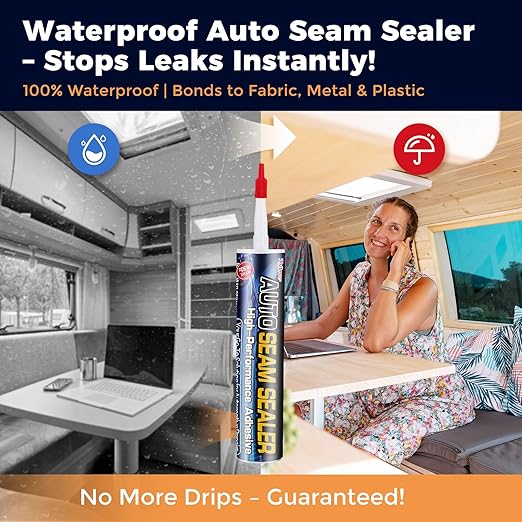 Seam Sealer Automotive-Professional Grade High Strength Waterproof Adhesive for Truck,Marine,Auto Body Repair, Rust & Leak Prevention-Quick Paintable Sealant for Metal,Plastic,RV Roof Sealant White