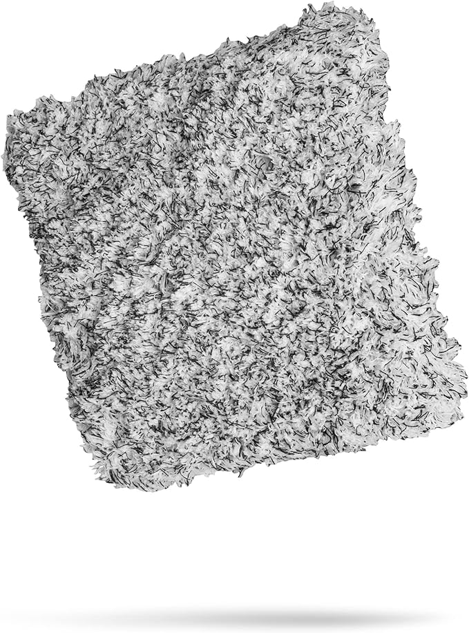 Adam's Polishes Microfiber 10” Car Wash Pad - Safe, Scratch-Free Washing for All Vehicle Surfaces - White, Grey - 10 x 10 Inches - 70/30 Microfiber & Foam - Machine Washable