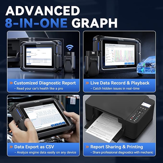 Bidirectional Scan Tool VDIAGTOOL VD70S, 2025 Wireless OBD2 Scanner Diagnostic Tool with 36+ Resets, All System Scanner for Car, FCA Autoauth, CAN FD & DoIP, ECU Coding, PMI, 3 Years Update