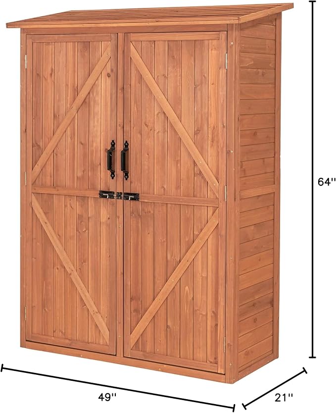 Leisure Season MCS5137 Multi Compartment Storage Cabinet - Brown - Indoor and Outdoor Shed for Garden, Patio, Shed, Backyard, Front Porch, Garage - Tool Organizer and Furniture with Shelves, Cabinets