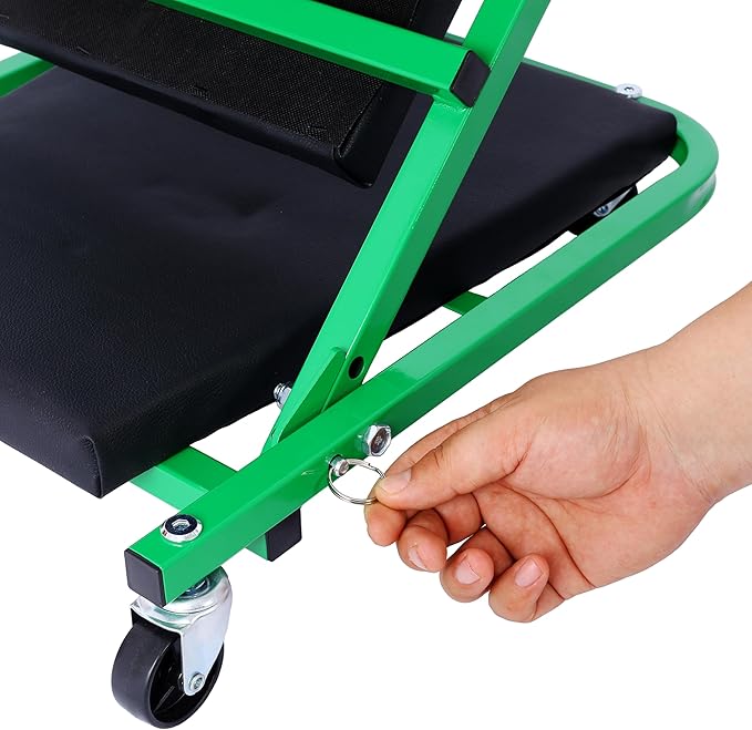 Mechanic Creeper and Stool, 36" Z Creeper Seat, 2-in-1 Garage Tool, 300 lbs Capacity, Low Profile with 6 Wheels (Green)