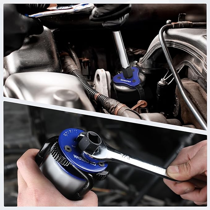 WORKPRO Universal Oil Filter Wrench & Removal Tool, Adjustable Oil Filter Change Set, Ideal for Engine, Conduit, & Fittings