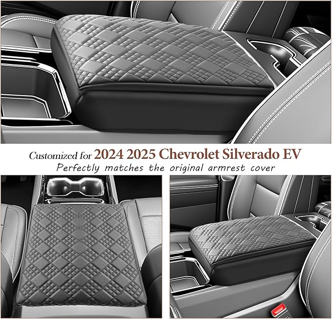 SKTU 2024 2025 2026 Chevy Silverado EV Center Console Cover Silverado EV Armrest Cover Silverado EV Console Pad [Durable, Soft] 2024 2025 2026 Chevy Silverado EV Accessories Console Cushion (Thicken)
