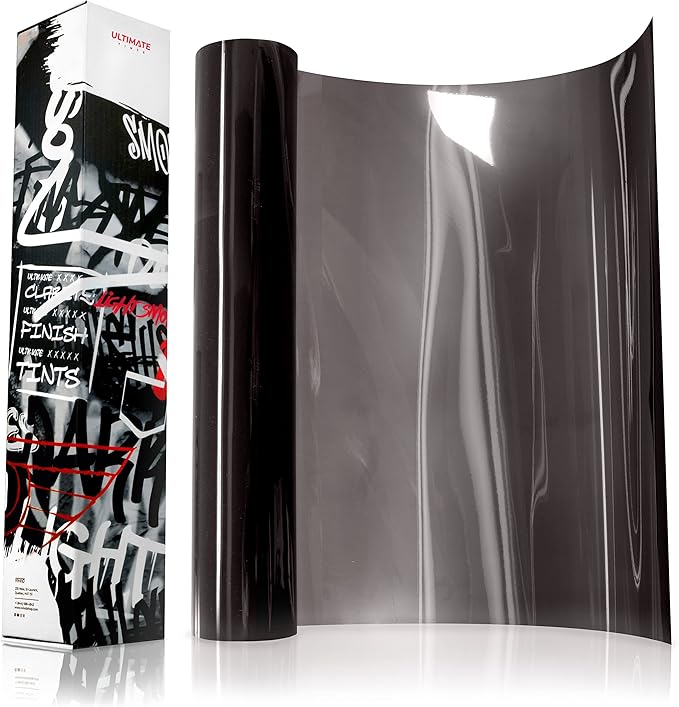 VViViD+ Ultimate Headlight Taillight Tint Vinyl Wrap (16" x 10ft, Light Smoke)