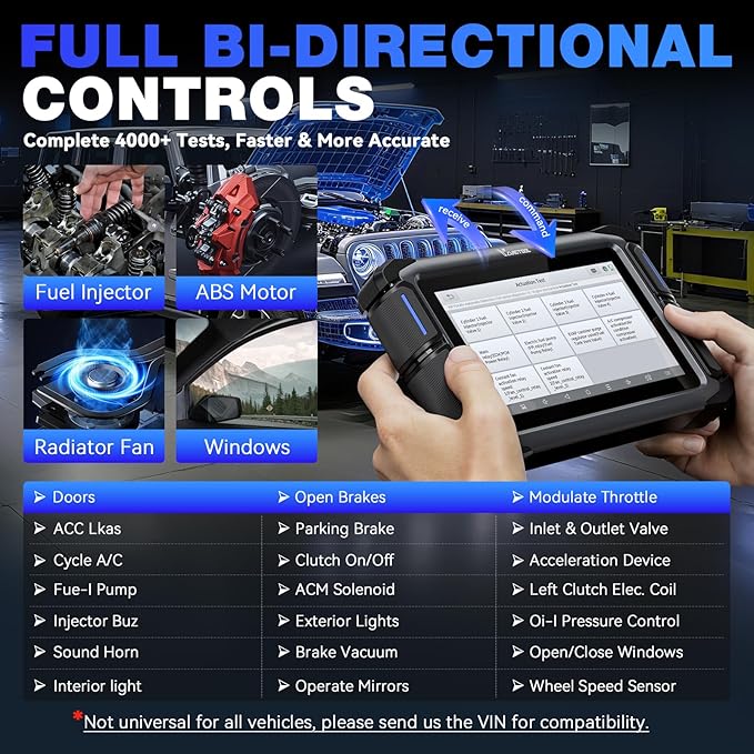 VDIAGTOOL Bidirectional Scan Tool VD70, OBD2 Scanner Diagnostic Tool with ECU Coding, 36+ Resets, PMI, FCA AutoAuth, All System, CAN FD & DoIP, V.A.G. Guide, 3-Year Update