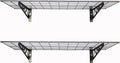 SafeRacks Wall Shelves - 2 Pack of 18 x48 Garage Wall Mounted Shelving, Wire Storage Racks, Utility Shelf, Heavy Duty Shelves with 4 Accessory Hooks, 500lbs Capacity, Color: Hammertone