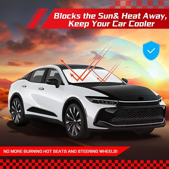 ARISMOTOR Windshield Sun Shade for Toyota Crown 2023-2025, Custom Fit Foldable Front Window Sunshade Sun Visor Protector, Block UV Rays Keep Your Car Cooler