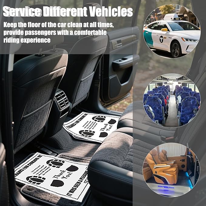 300 Pcs Car Paper Floor Mats, Disposable Automotive Floor Mats for Car Detailing with Footprint Words, White Car Foot Pads Protective Papers (19.3" x 15.4")