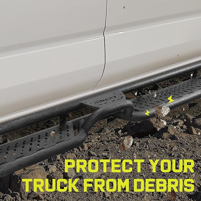 BINARY STAR Running Boards Compatible with Vehicle 2022-2025 Toyota Tundra CrewMax Cab, 6 Inch Tundra Two-Stair Side Steps Nerf Bars, Black Step Bars Step Rails, Running Boards