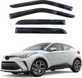 KPY Window Visor Compatible with Toyota C-HR (CHR) 2017-2022, 4PC Rain Guard Side Window Vent Deflectors Tape-On Mugen Style, 2017 2018 2019 2020 2021 2022