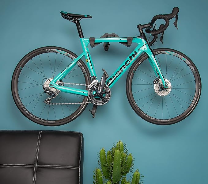 Vibrelli Bike Wall Mount - Horizontal Storage Rack for Hanging Bicycles in Garage - Adjustable Bike Hanger, Holder - Wall Bike Rack Hooks for Bicycle