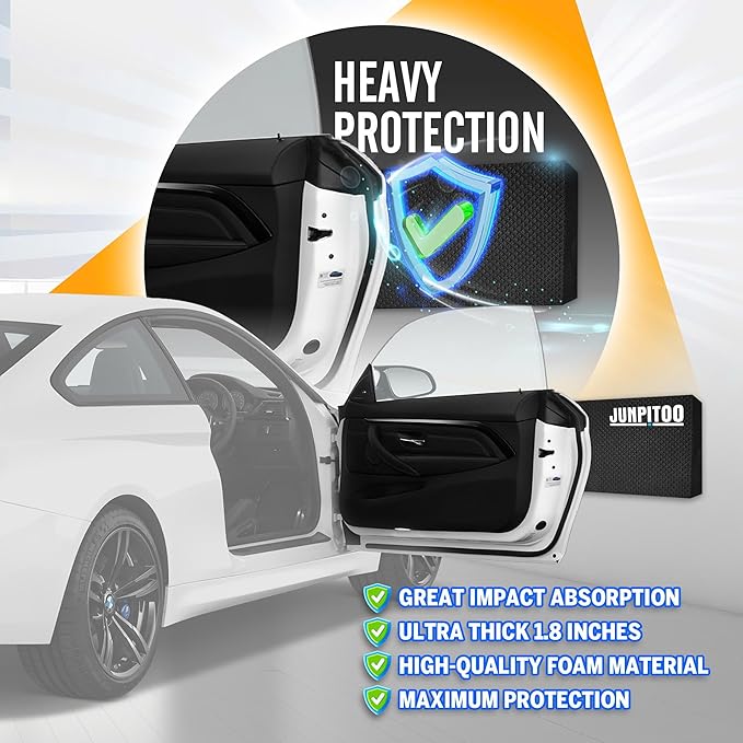 Garage Wall Protectors (4 Pack) - 1.2 Inches Thick Foam Bumper Guards for Car Door Protection, Scratch Resistant, Waterproof & Easy to Install, Heavy-Duty Garage Parking Safety Shields for Walls