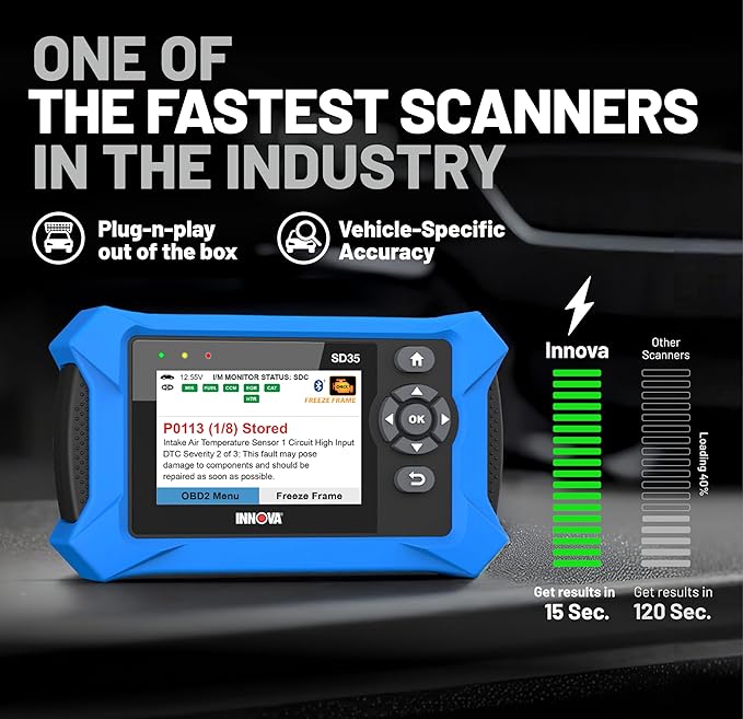 Innova SD35 OBD2 Scanner – ABS, SRS, TPMS & Check Engine Code Reader, Live Data, All System Diagnostics, Compatible with Most Vehicles