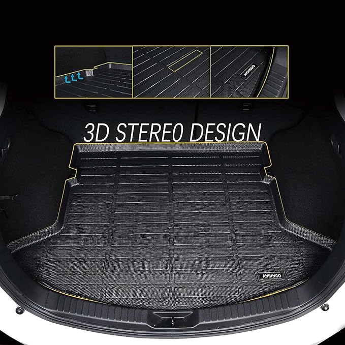 KELCSEECS® Floor Mats & Cargo Liner Custom for 2018-2022 Honda Accord/Honda Accord Hybrid All Weather Protection TPE Floor Liners Front& Rear Row Full Set Accessories Black